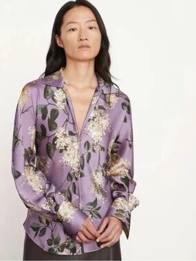 Vince Silk Floral Blouse
